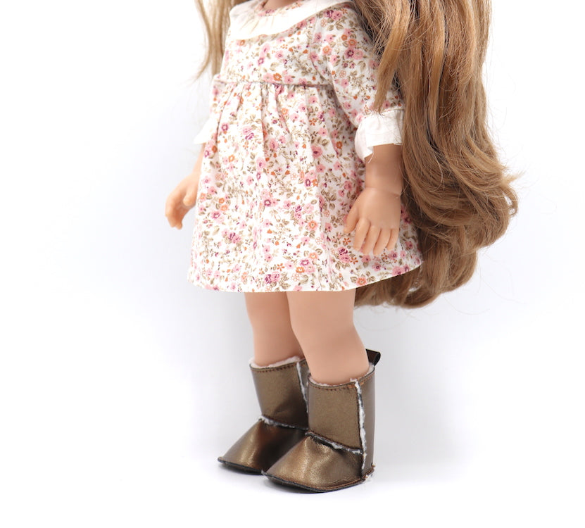 Botita australiana en marrón metalizado – Muñeca