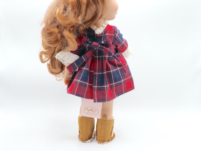 Vestido Xadrez de Natal – Boneca