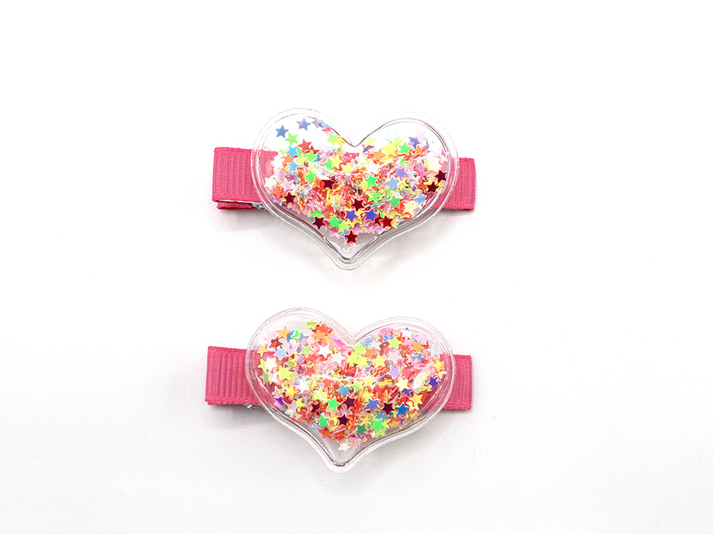 Pinzas para el pelo con forma de corazón