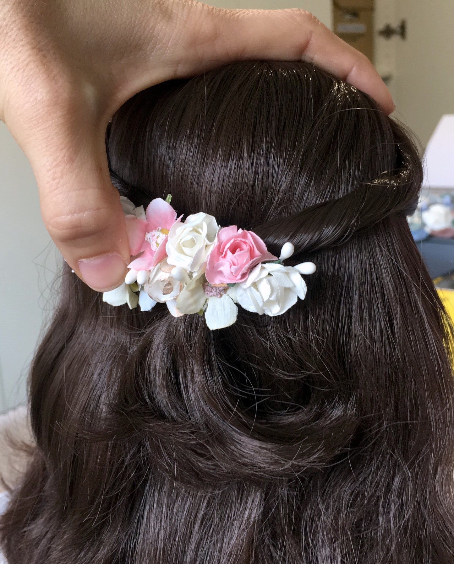 Half updo with twisted front strands - doll hairstyle