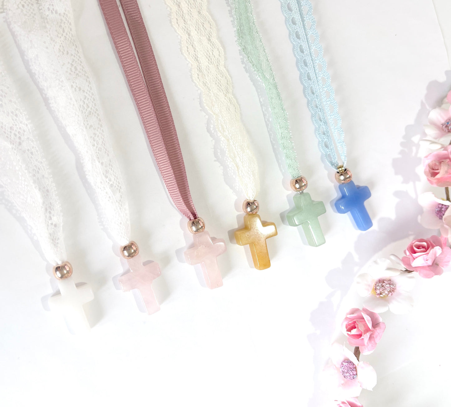 Cruz con puntilla para comunión- niña