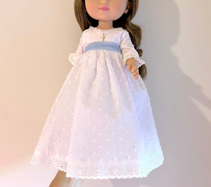 Cristina plumeti doll communion dress - WITHOUT RUFFLE ON NECK