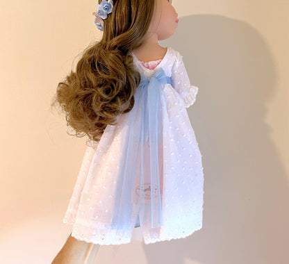 Personalized communion doll with Cristina plumeti dress - WITHOUT RUFFLE ON NECK