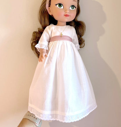 Personalized communion doll with Cristina Lino dress - WITHOUT RUFFLE ON NECK