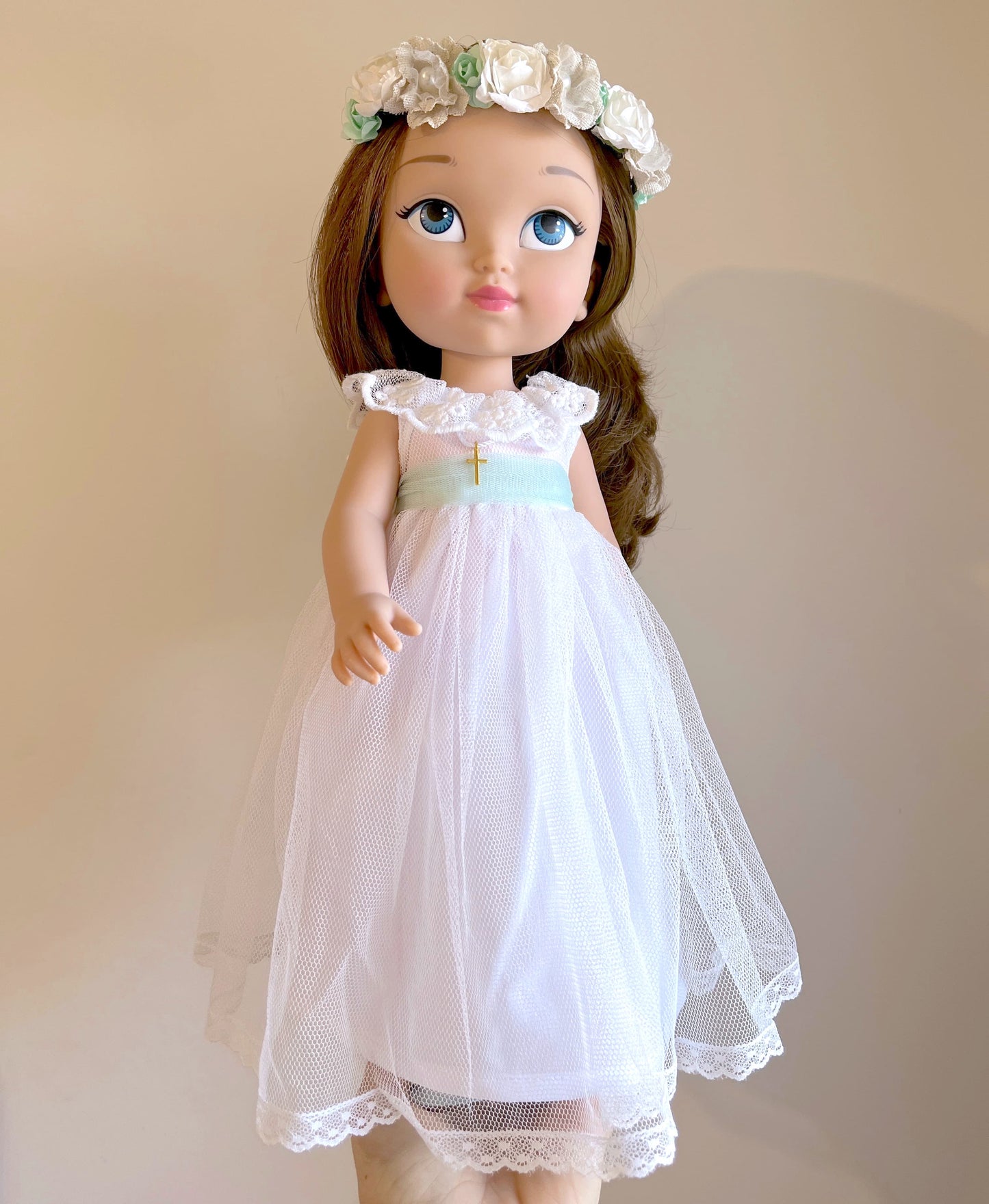 Personalized communion doll with Grace TUL dress