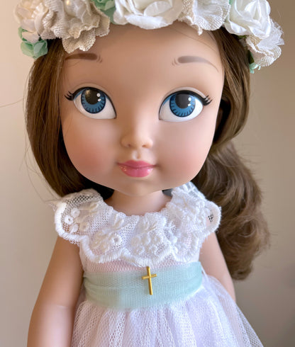 Personalized communion doll with Grace TUL dress