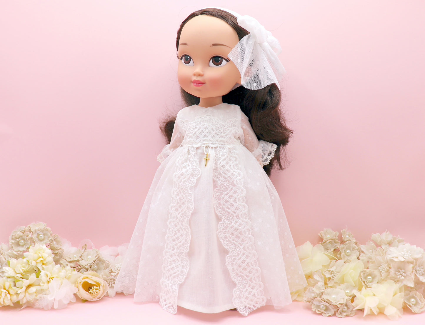 Personalized communion doll with Catalina dress