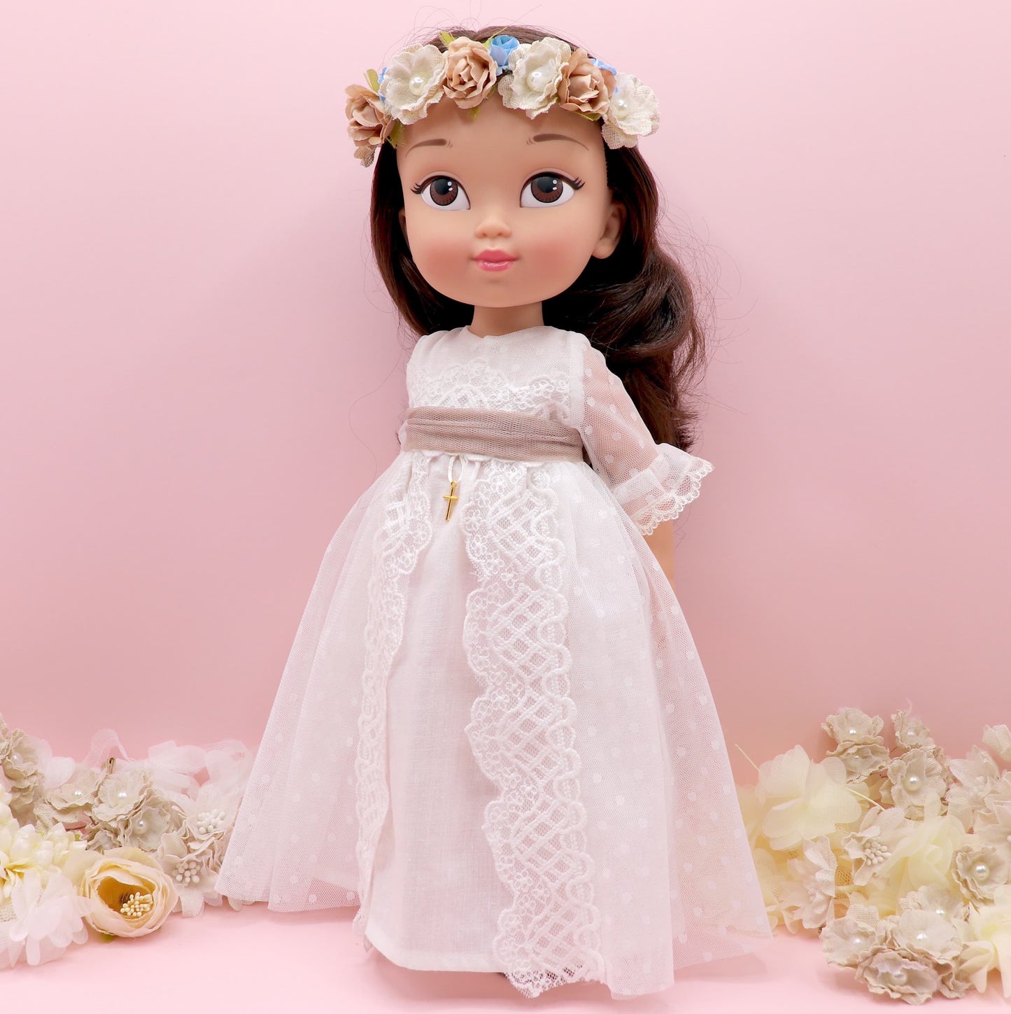 Personalized communion doll with Catalina dress