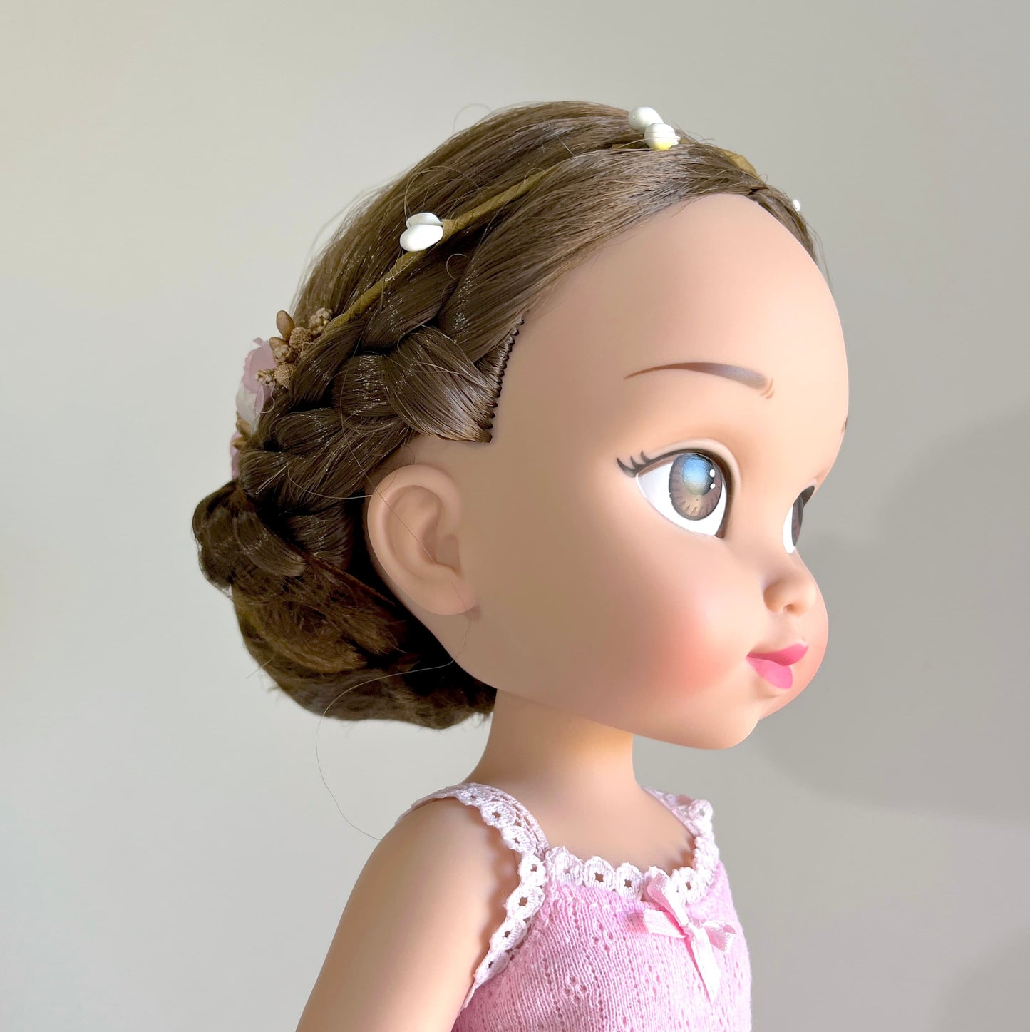 Moño trenzado - peinado muñeca