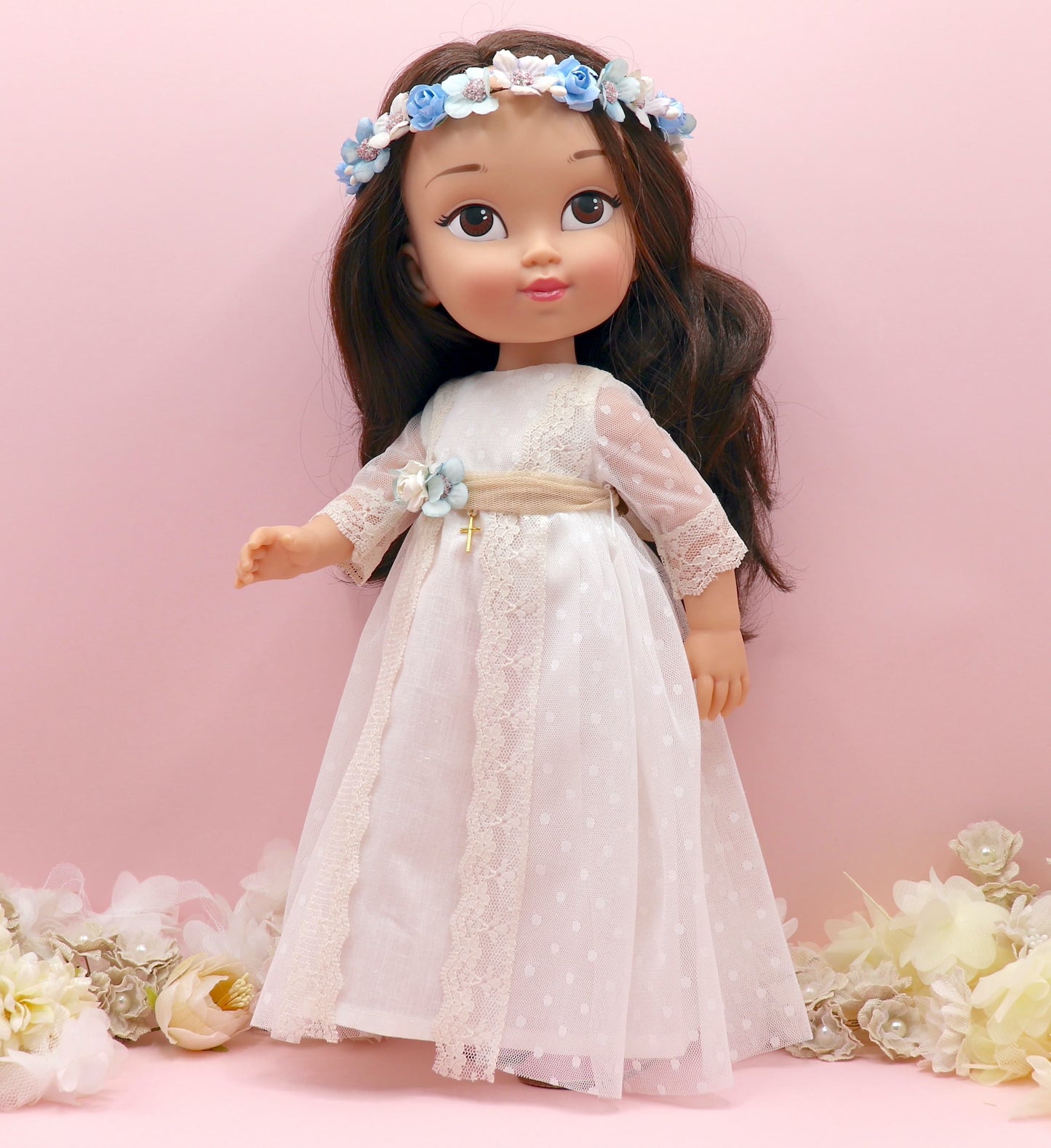 Personalized communion doll with Adrienne dress 