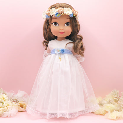 Boneca de comunhão personalizada com vestido Dulcinea TUL