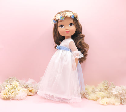 Muñeca de comunión personalizada con vestido Dulcinea TUL