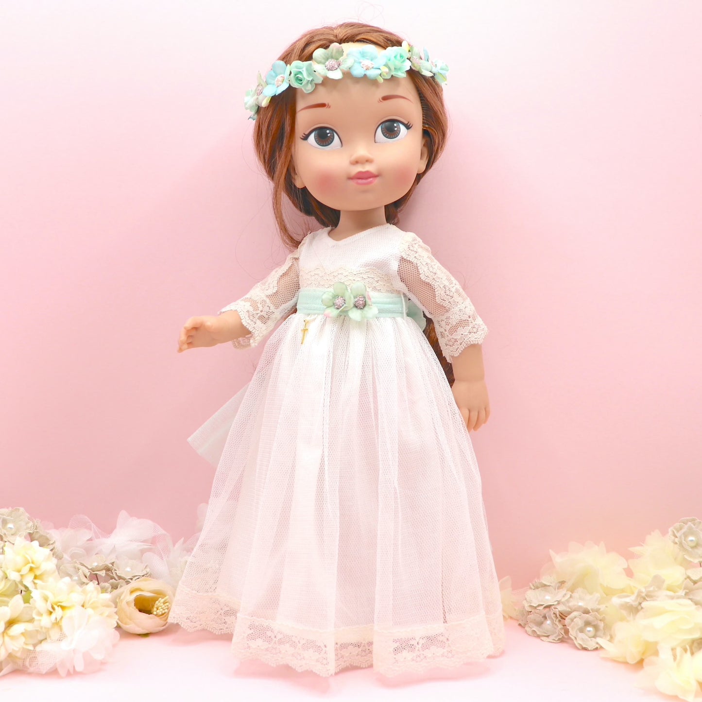 Muñeca de comunión personalizada con vestido Adara TUL