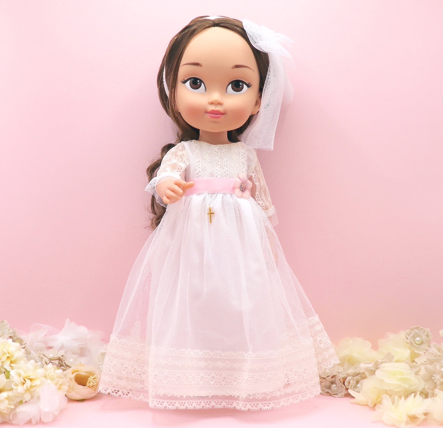 Personalized communion doll with Isis dress