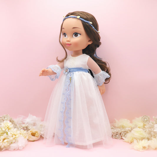 Personalized Communion Doll with Olympia Blue Dress