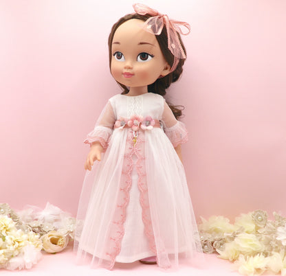 Boneca de comunhão personalizada com vestido Olympia Rosa