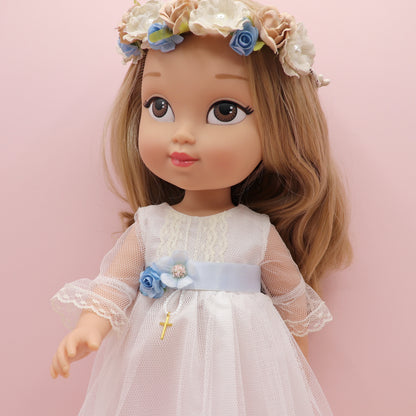 Muñeca de comunión personalizada con vestido Atenea TUL