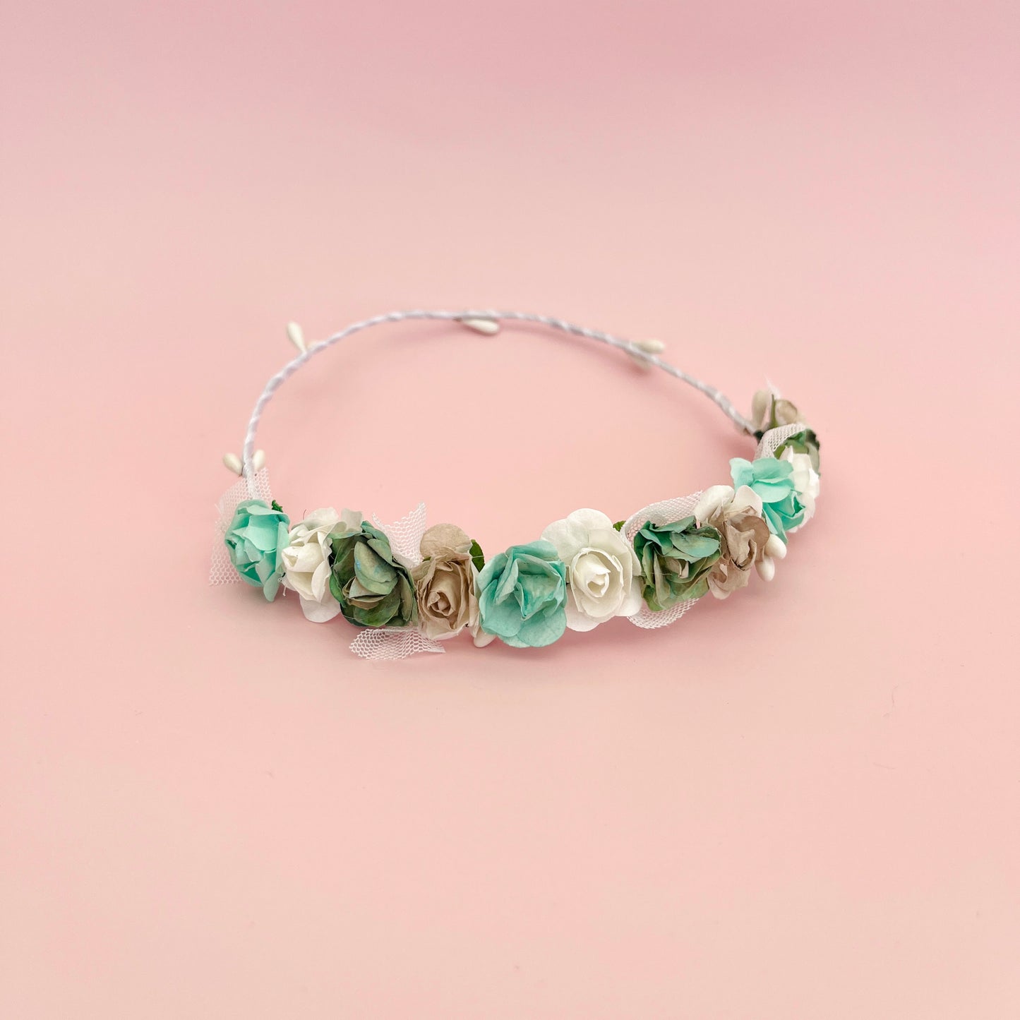 PETIT TULLE doll crown - aqua green