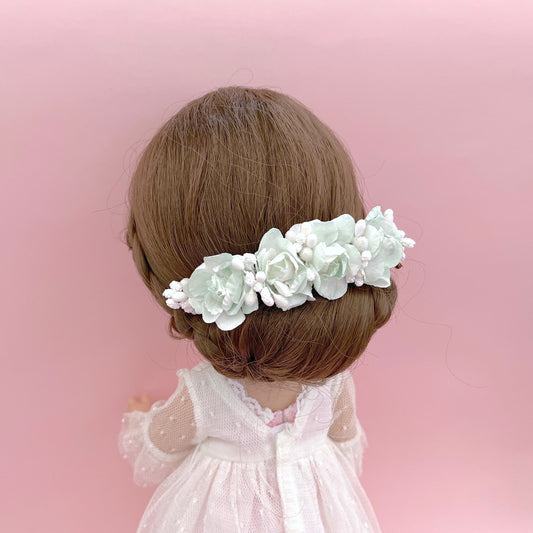 PISTILLOS doll headdress - water green