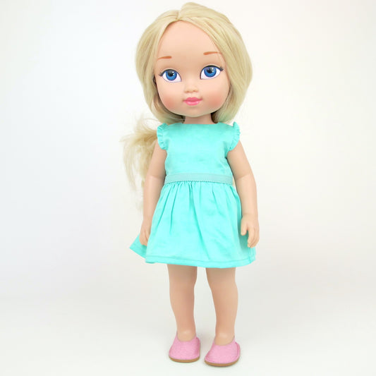 Vestido de verano verde agua  –  Muñeca