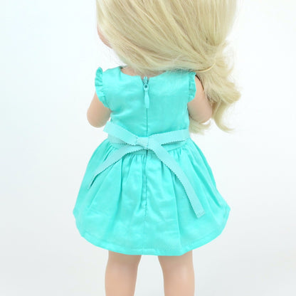 Vestido de verano verde agua  –  Muñeca