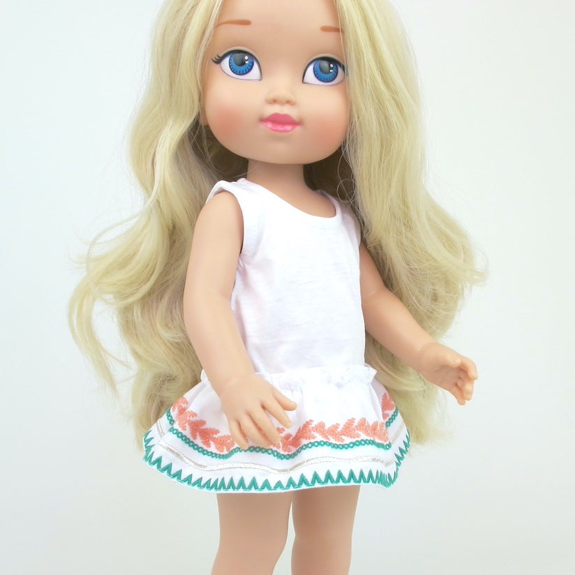 Vestido bordado étino verano  –  Muñeca