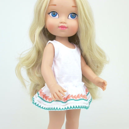 Vestido bordado étino verano  –  Muñeca