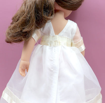 Personalized communion doll with Megan organza dress