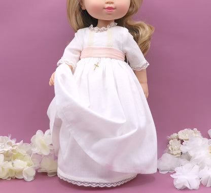 Carolina Lino doll communion dress