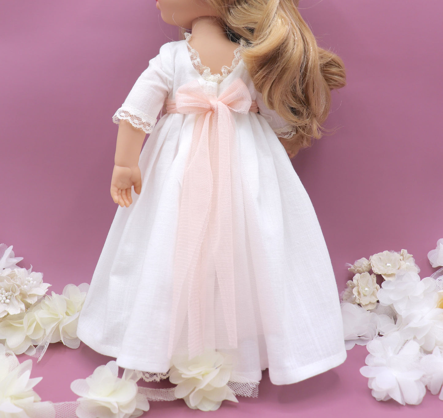 Personalized communion doll with Carolina Lino dress