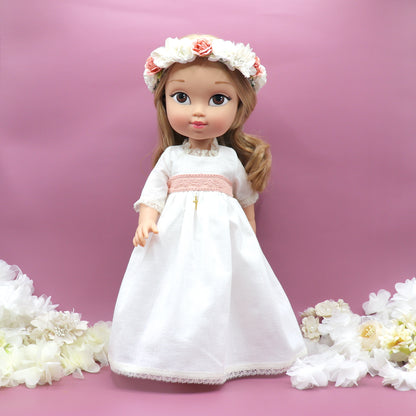 Personalized communion doll with Serena dress