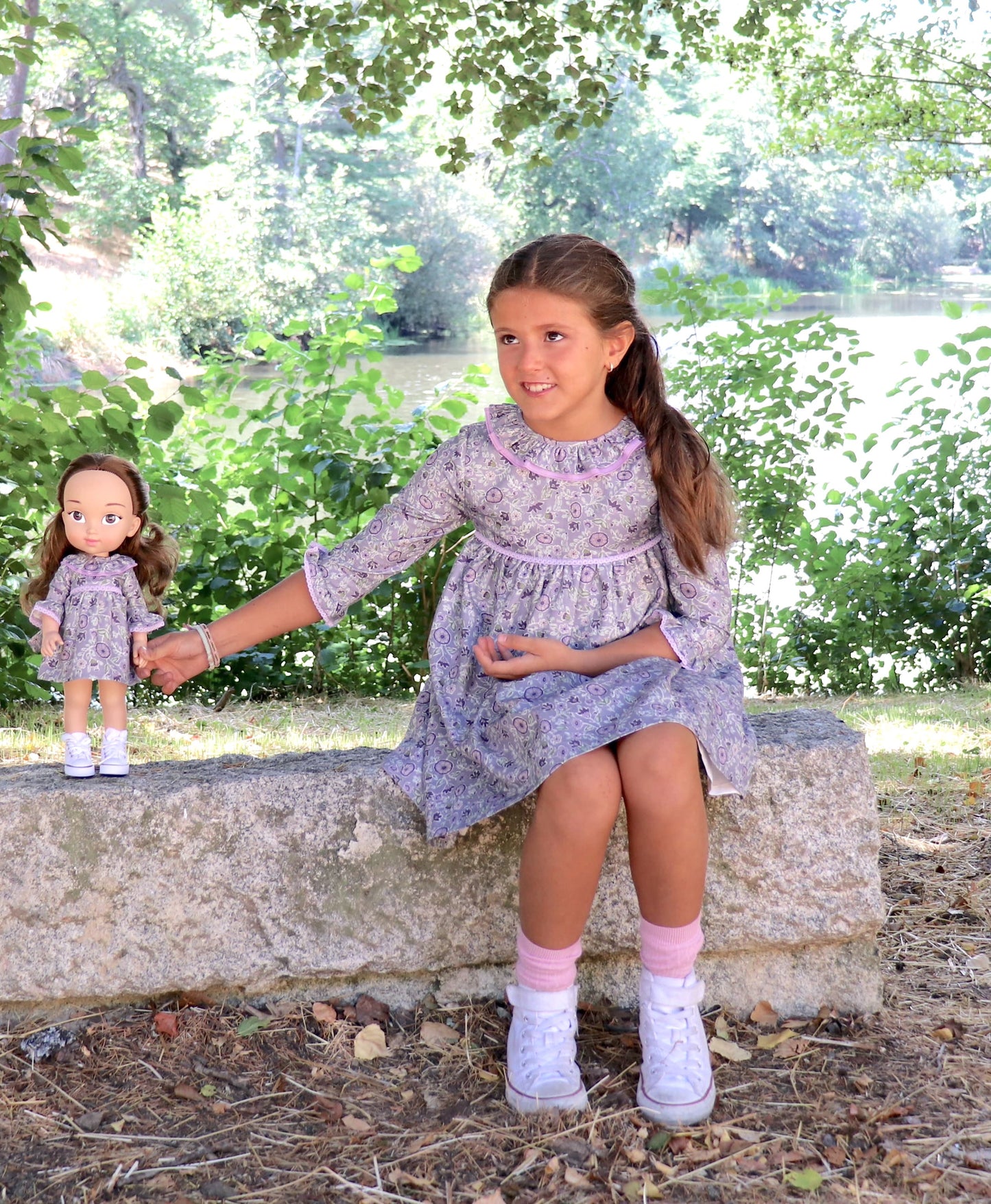 Vestido de flores malva CAMPOBELLO - niña