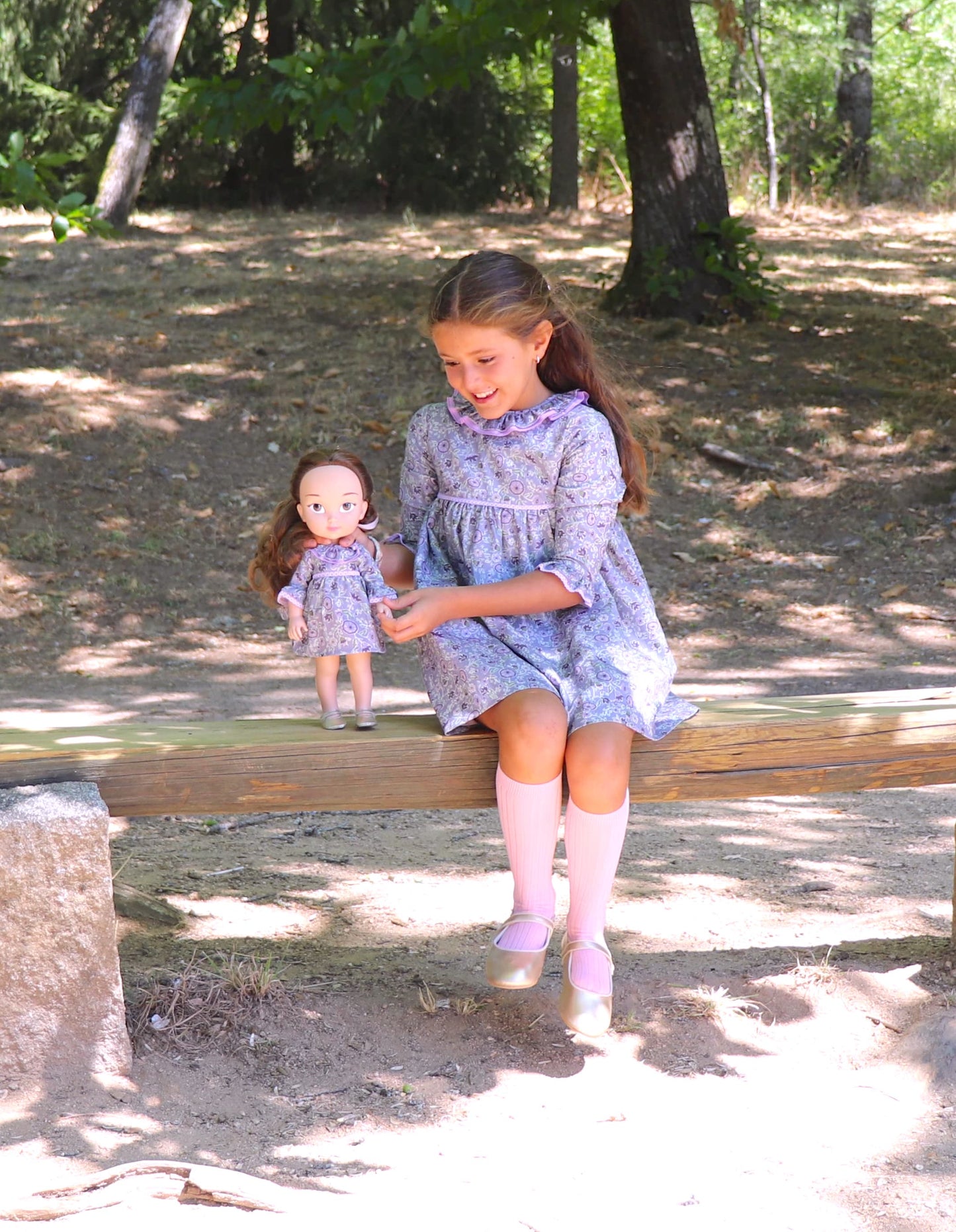 Vestido de flores malva CAMPOBELLO - niña