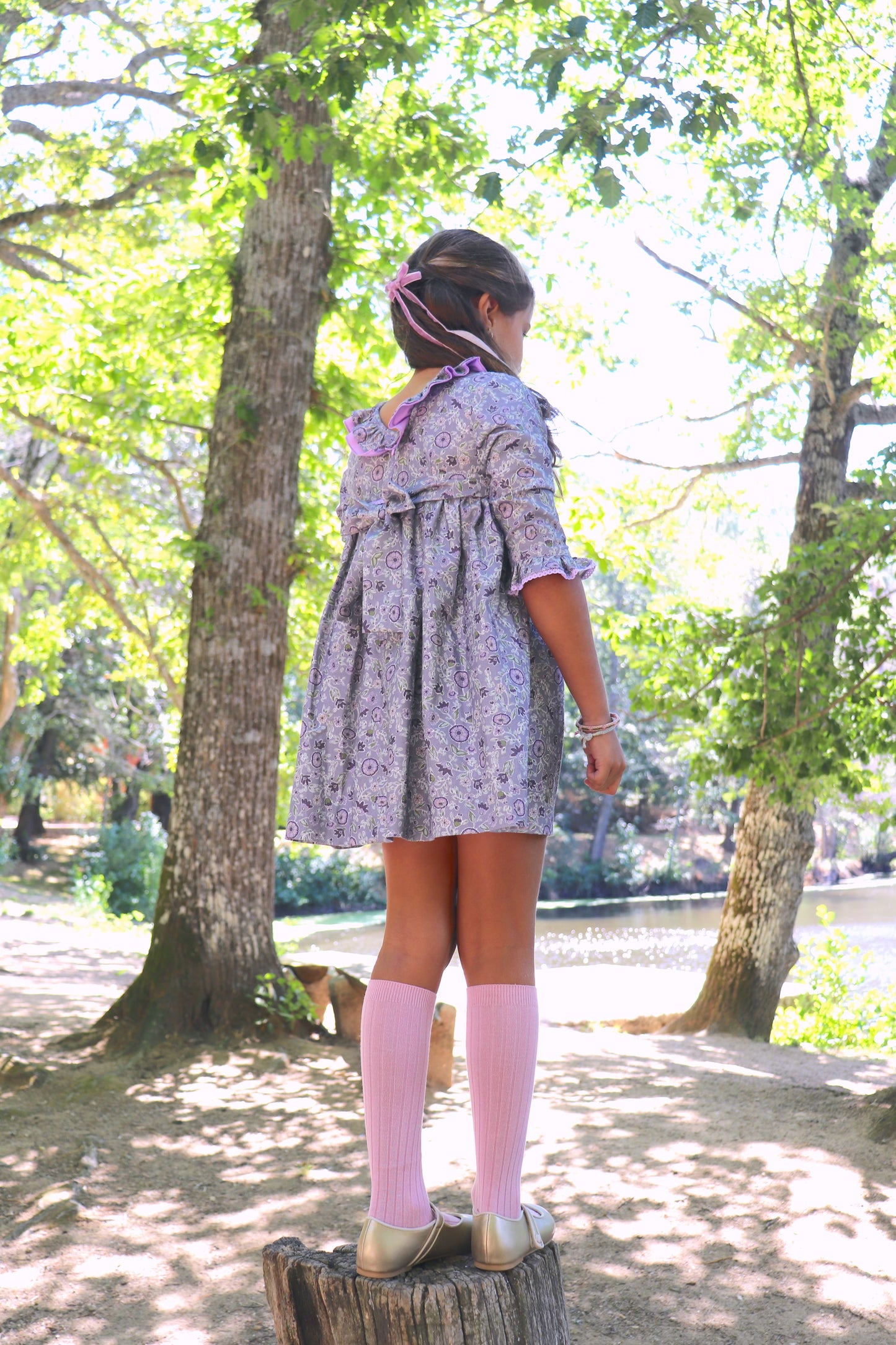 CAMPOBELLO mauve floral dress - girl