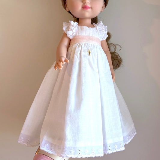 Vestido de comunhão boneca Cristina Lino