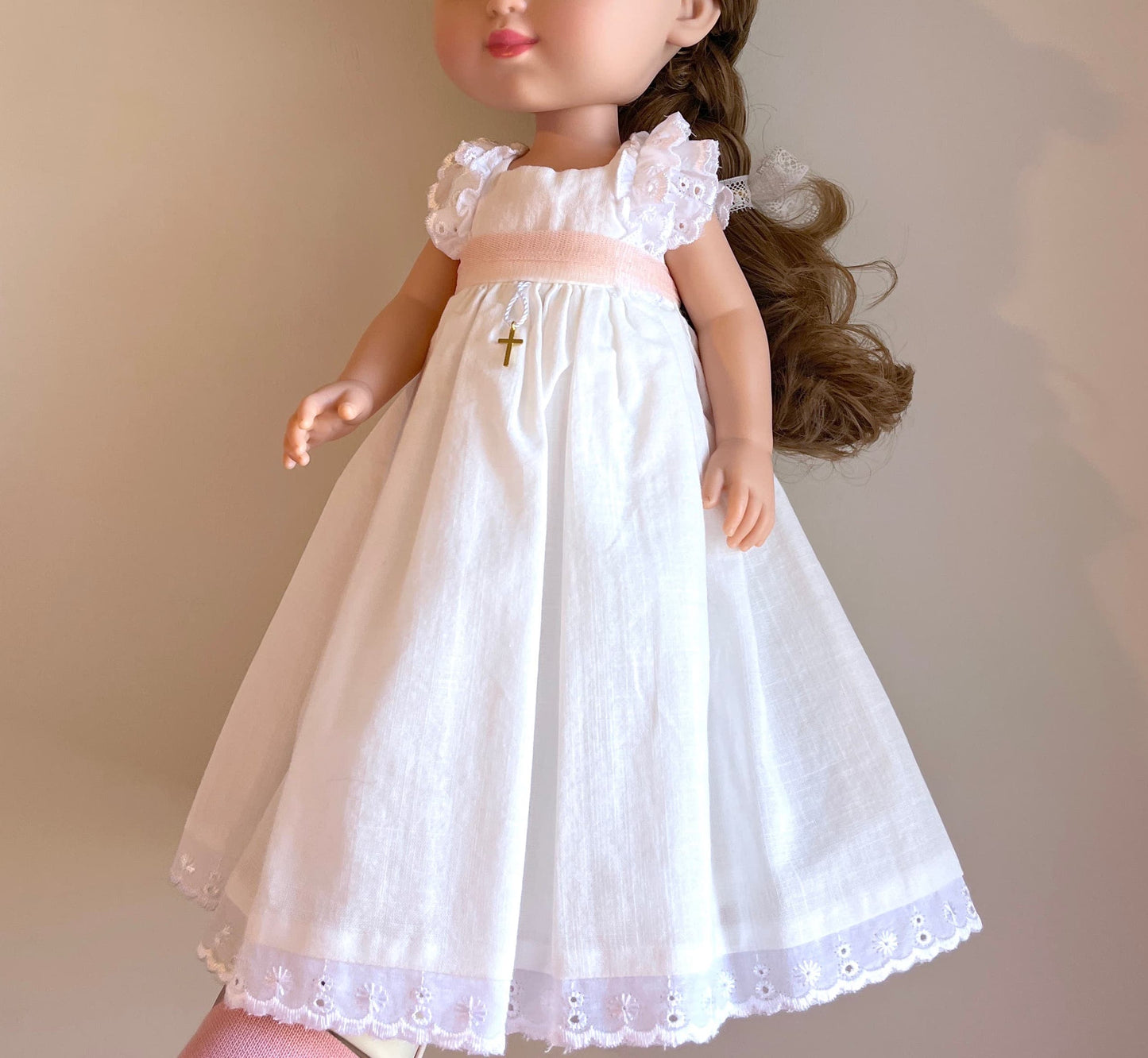 Vestido comunión muñeca Brigitte Lino