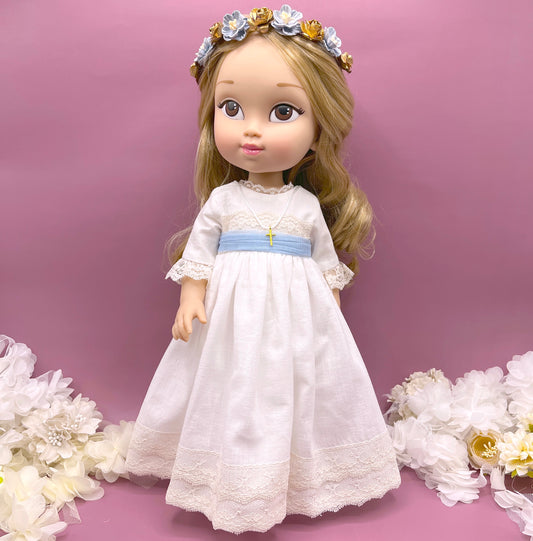 Muñeca de comunión personalizada con vestido Harriet Lino