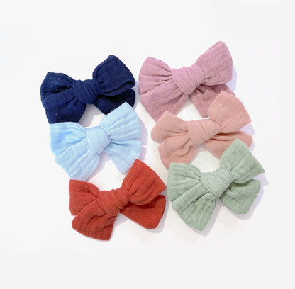 Muslin Hair Bow - MEDIUM 40% off 2nd unit!