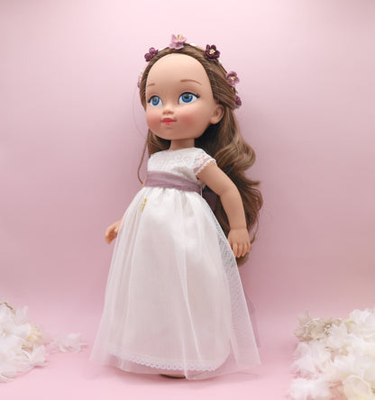 Boneca de comunhão personalizada com vestido Evangeline