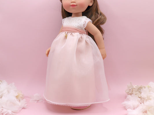 April organza doll communion dress