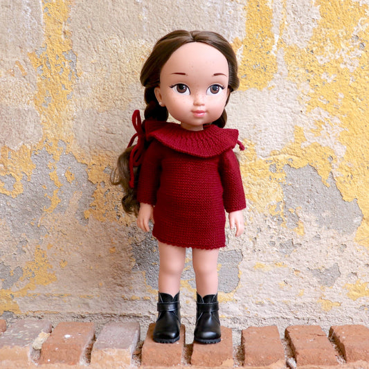 Vestido GLASGOW MUÑECA – Rojo oscuro