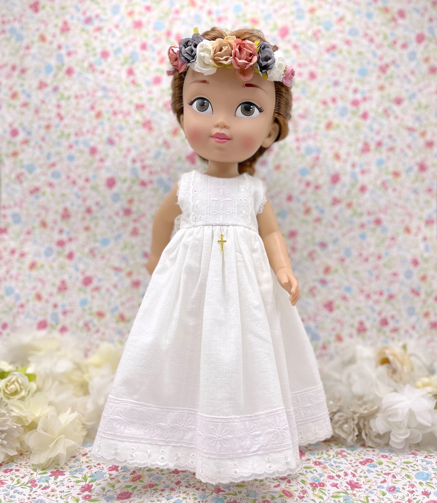 Muñeca de comunión personalizada con vestido Zoe Lino