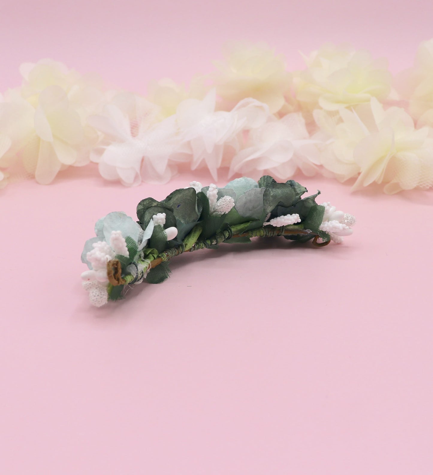 Cocar de boneca PISTILLOS - azul claro e rosa