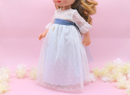 Vestido de comunhão boneca Eloisa 