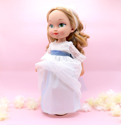 Personalized communion doll with Evangeline dress