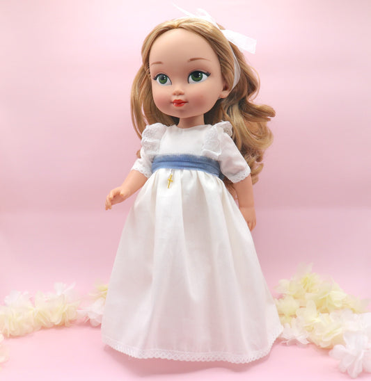 Muñeca de comunión personalizada con vestido Carlota Lino