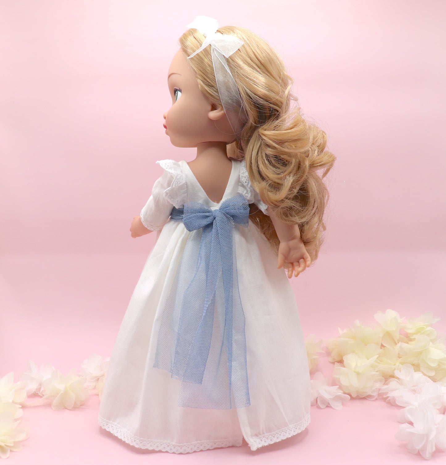 Boneca de comunhão personalizada com vestido Cristina Lino - SEM babado no pescoço