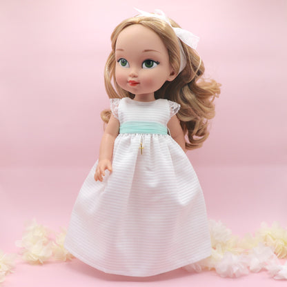 Muñeca de comunión personalizada con vestido Covadonga Otomán