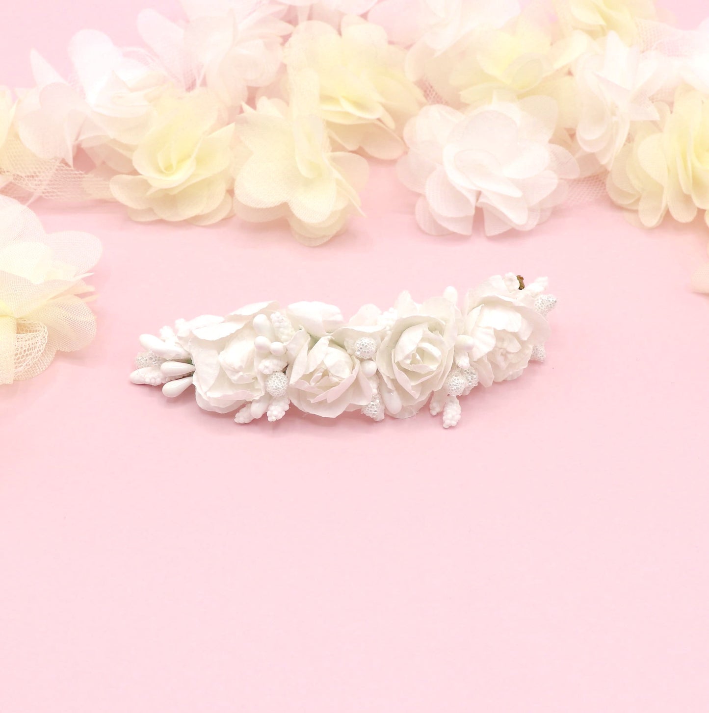 Cocar de boneca PISTILLOS - azul claro e rosa