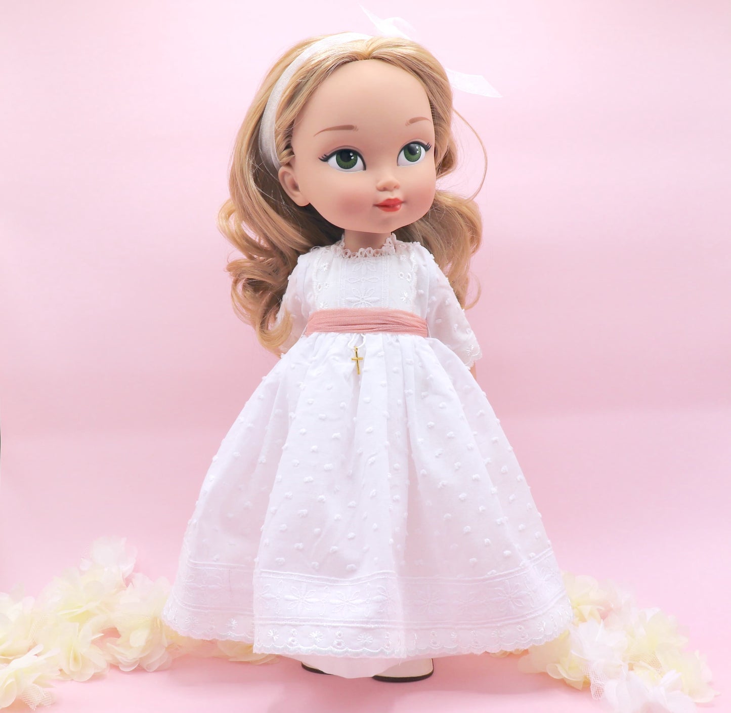 Boneca de comunhão personalizada com vestido Chloe Lino